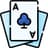 3 cards with ace of cloves in front
