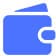 A wallet icon in blue color