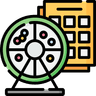 Bingo Card and bingo wheel in transparent background