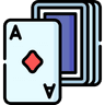 A deck of cards with ace of diamond on front