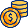 Stack of coins with dollar sign