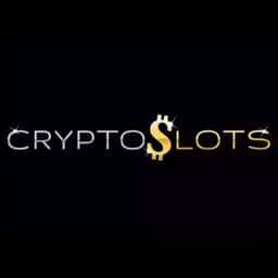 Cryptoslots logo in black background