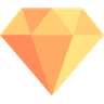 Yellow diamond in transparent background