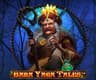 Baba Yaga Tales Logo Image of Baba Yaga holding a stick and potion