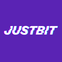 Justbit Logo Justbit logo in violet background