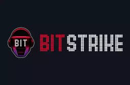 Logo Bitstrike Casino logo in black background
