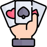 Card Icon A hand holding 3 playing cards
