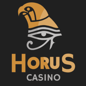 Logo Horus casino logo in black background