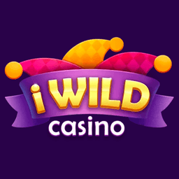 Logo iWild casino logo in dark violet background