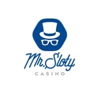 Logo Mr Sloty casino logo in white background