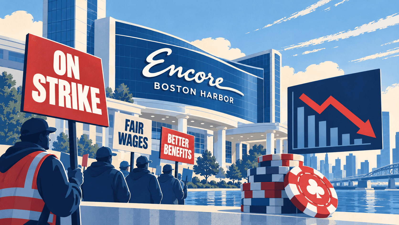 Encore Boston Harbor Strike Cuts September Casino Revenue by 22% News Image encore harbor strike reduces gambling revenue