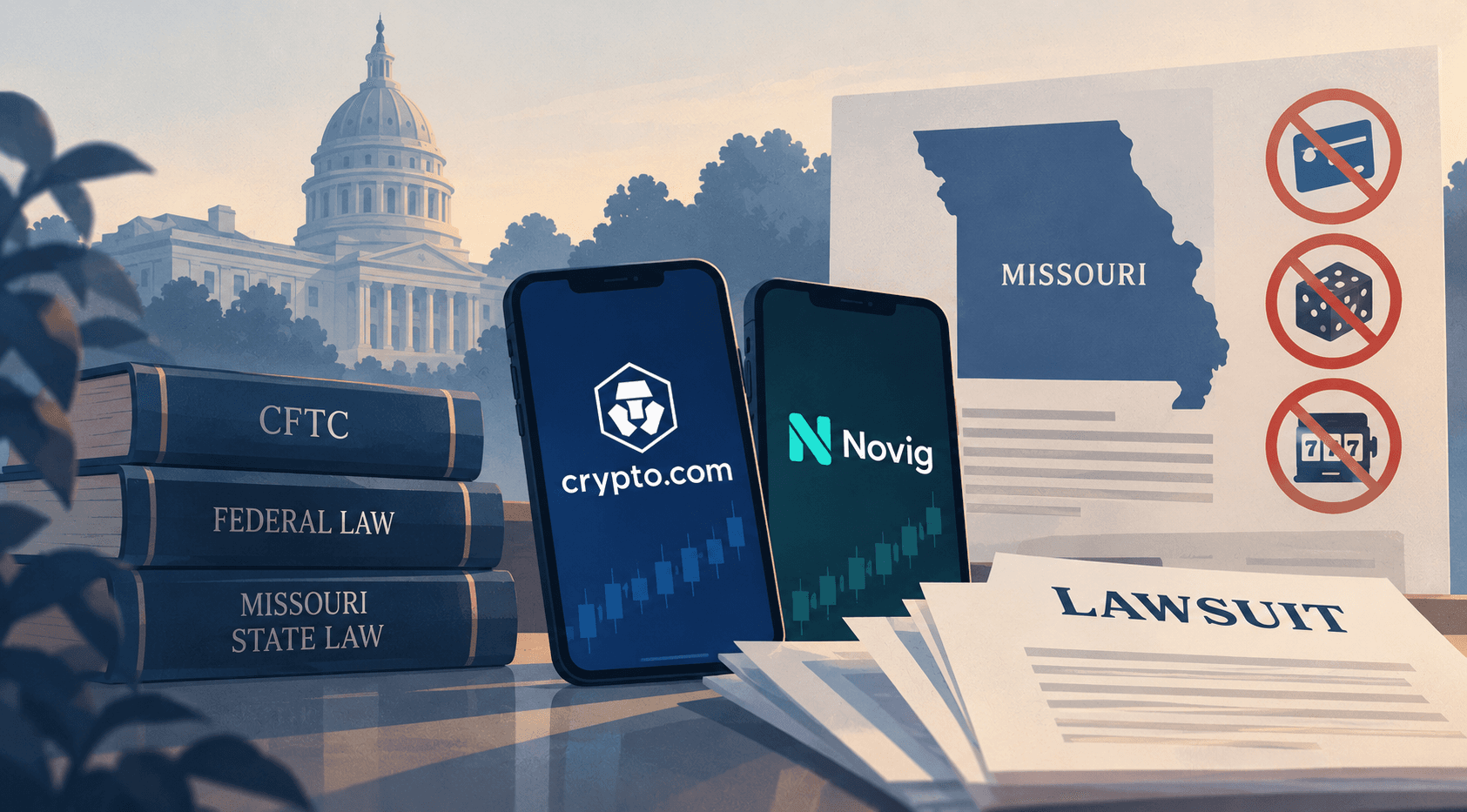 Crypto.com and Novig Sue Missouri Over Sports Prediction Market Restrictions News Image betting operators sue Missouri