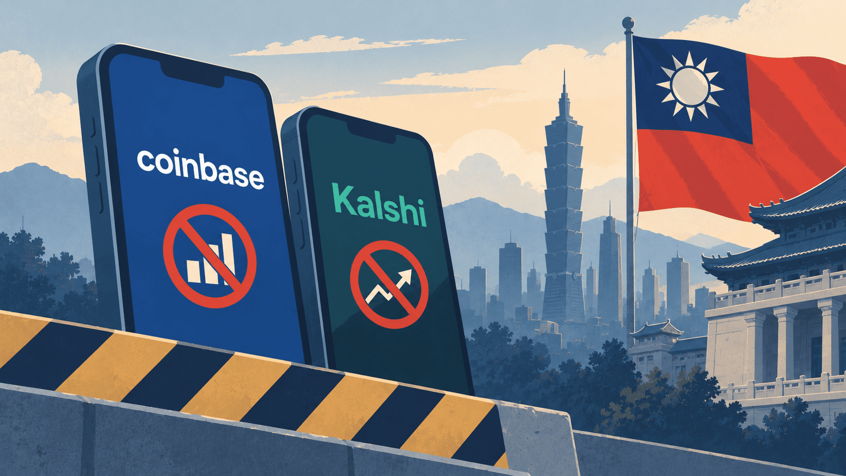 Taiwan Blocks Coinbase and Kalshi Websites Over Suspected Illegal Election Betting