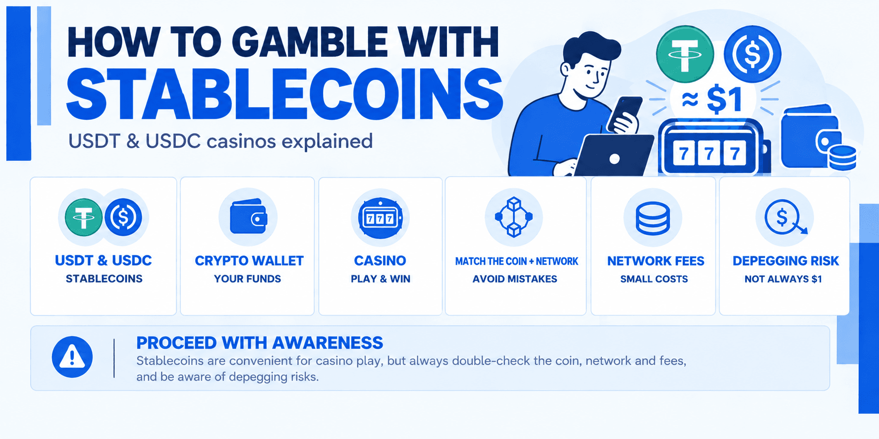 How to Gamble With Stablecoins at Online Casinos Guide Image featured image for a guide on how to gamble with stablecoins