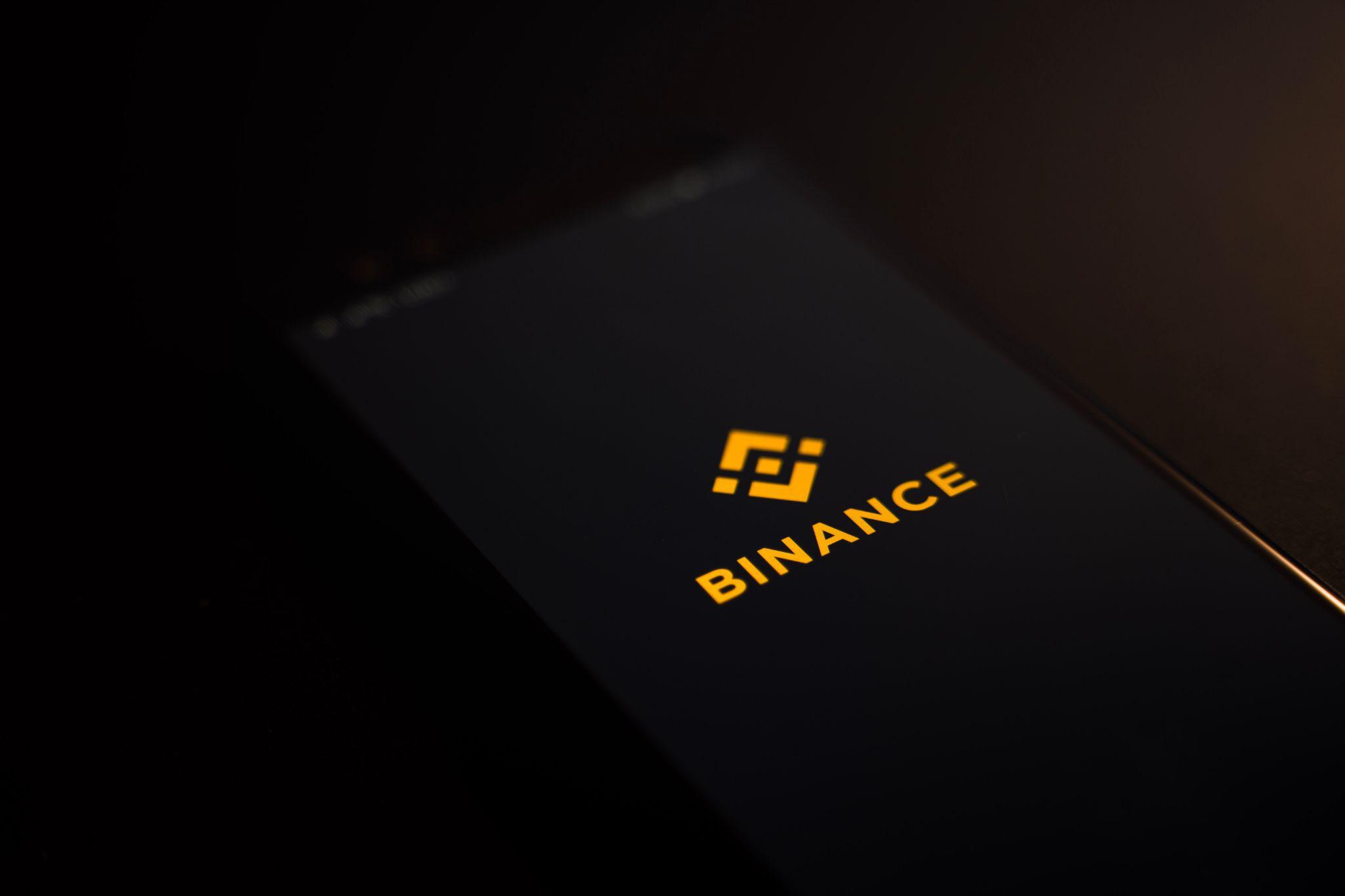 Image of Binance app on a smartphone