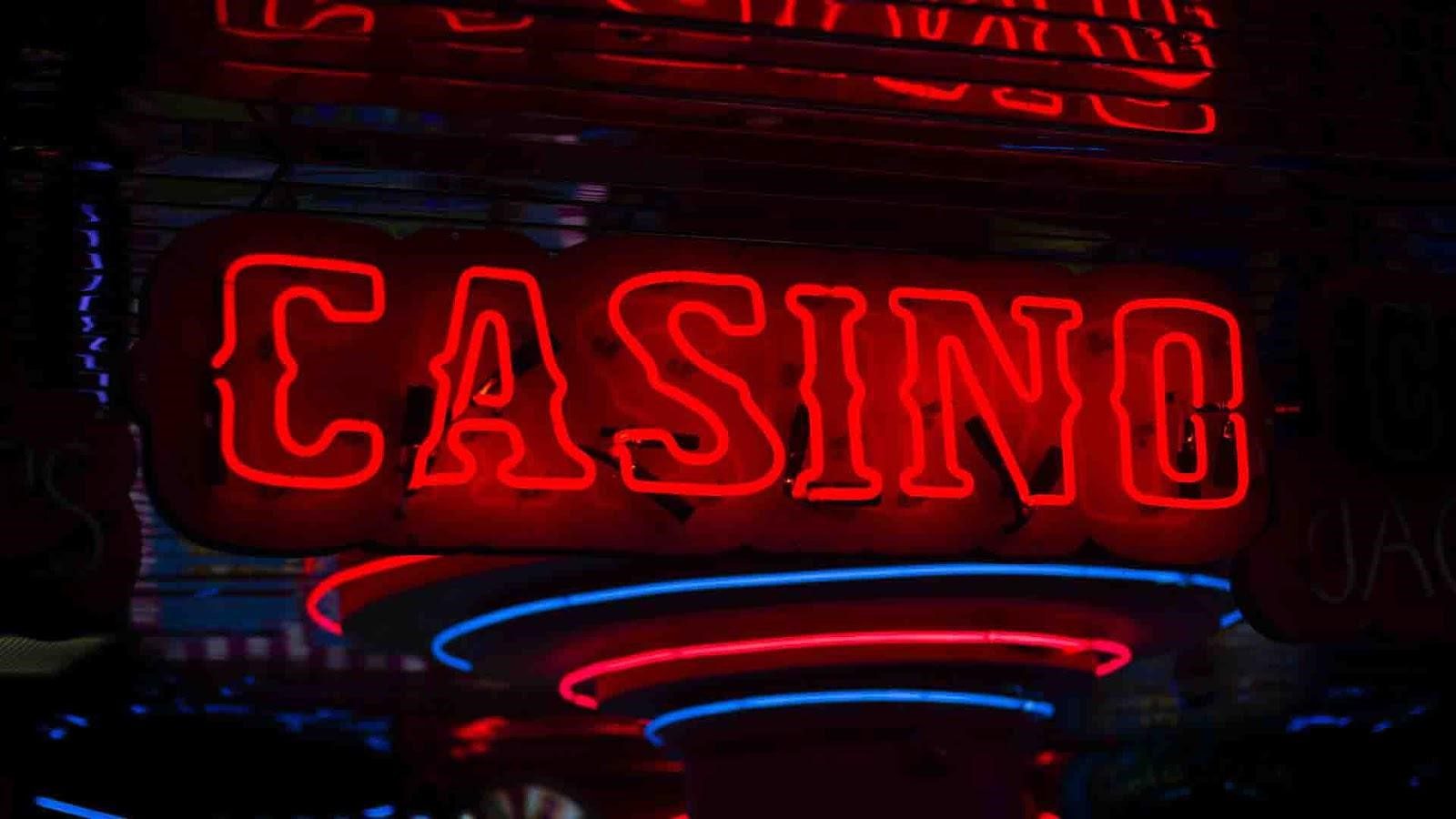 A neon sign that says casino