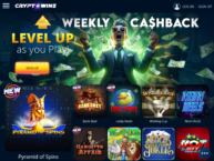 A screen shot of Cryptowins Casinos homepage
