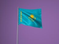 An image of the flag of Kazakhstan