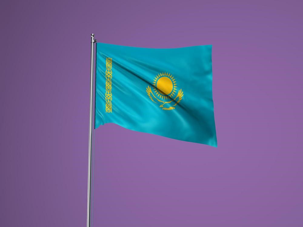 An image of the flag of Kazakhstan