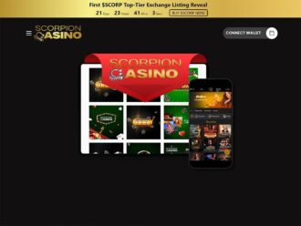 Image of scorpion casinos homepage